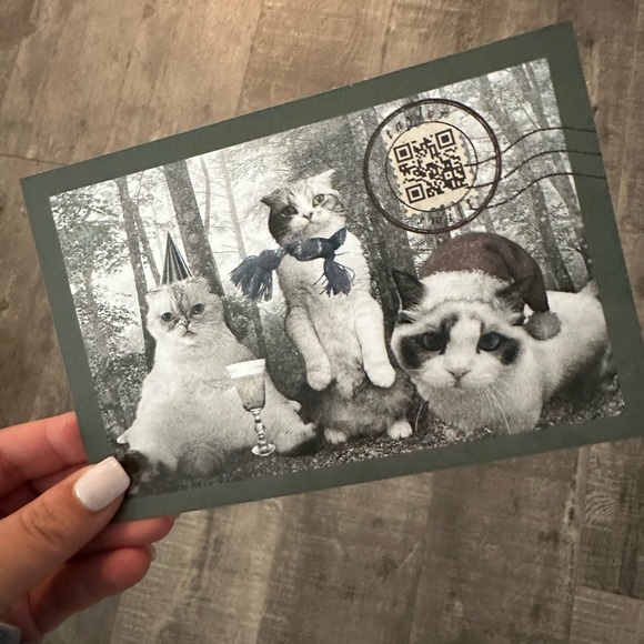 SOLD - Swiftie holiday cats postcard - Picture 2 of 2